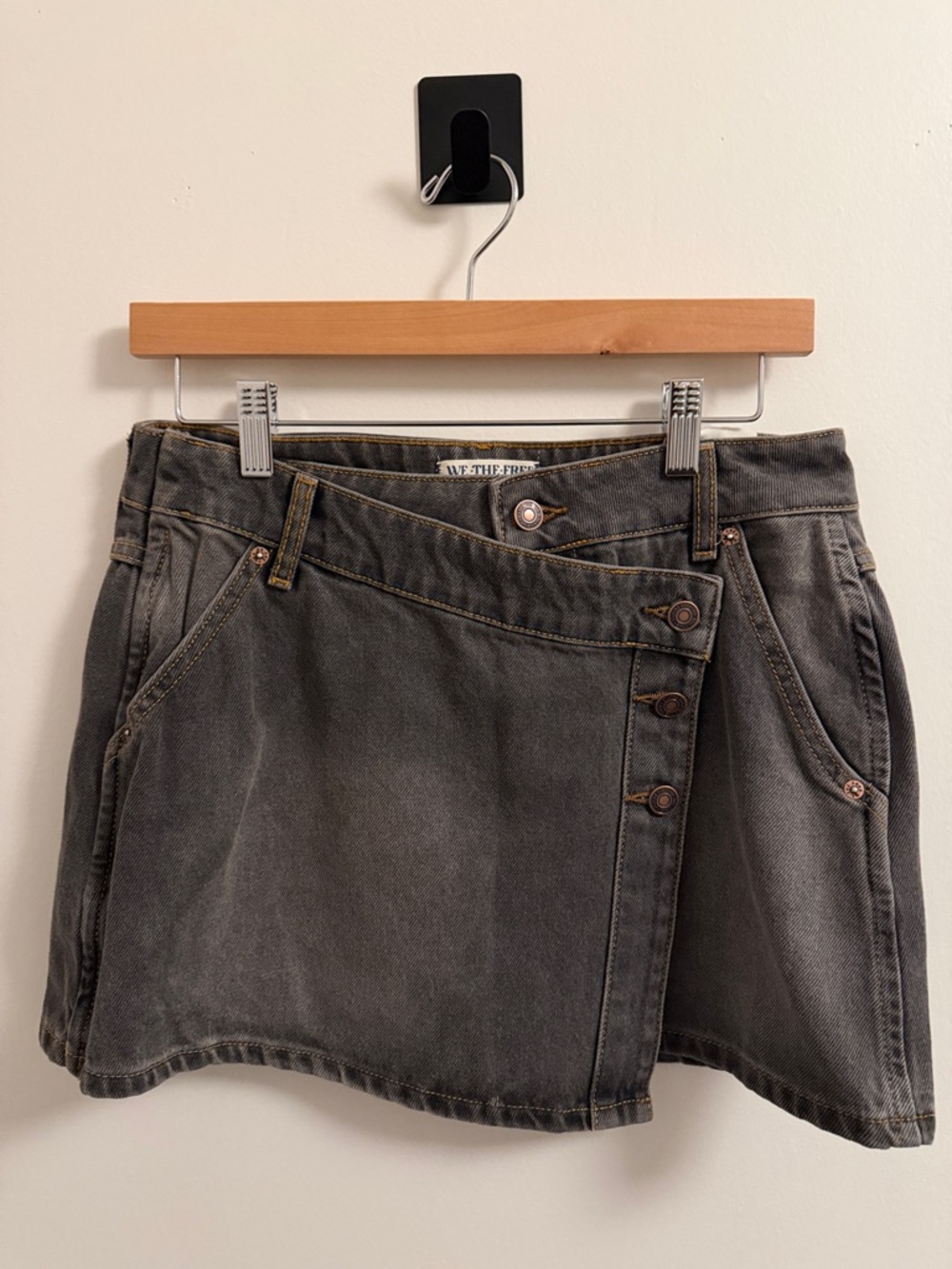 Free people denim mini skirt